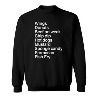 Wings Beef On Weck Sponge Candy Mustard Buffalo Ny Sweatshirt | Mazezy DE