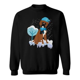 Winter Dog Snowing Snowflakes Dog Owner Cute Pet Boxer Sweatshirt | Mazezy