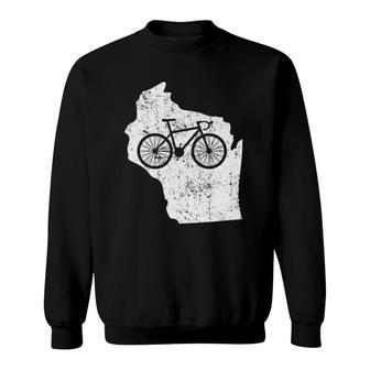 Wisconsin Home State Bike Cycling & Triathlon Gift Sweatshirt | Mazezy