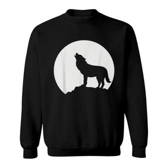 Wolf And Moon Sweatshirt | Mazezy