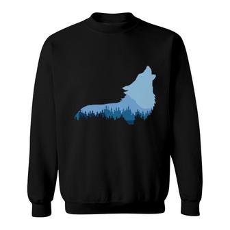 Wolf Double Exposure Sweatshirt | Mazezy