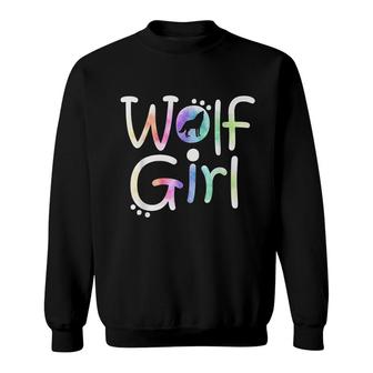 Wolf Girl Color Sweatshirt | Mazezy