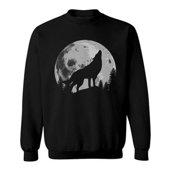 Wolf Howling At The Big Moon Sweatshirt | Mazezy