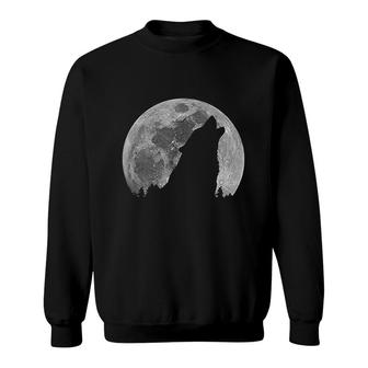 Wolf Howling At The Full Moon Sweatshirt | Mazezy