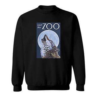 Wolf Howling Visit The Zoo Sweatshirt | Mazezy
