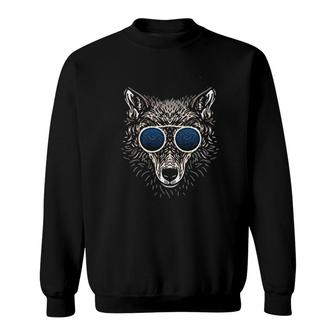 Wolf In Sunglasses Sweatshirt | Mazezy