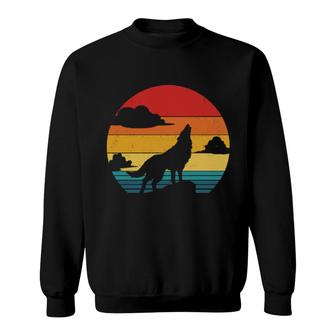 Wolf Vintage Sunset Sweatshirt | Mazezy