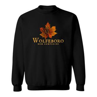 Wolfeboro Nh New Hampshire Autumn Leaf Tee Sweatshirt | Mazezy