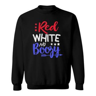 Womens 4Th Of July Red White And Boozy Top Women Funny Graphic Sweatshirt | Mazezy