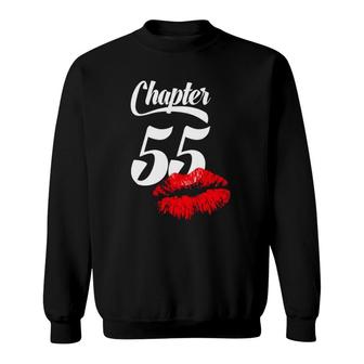 Womens 55Th Birthday Lips Chapter 55 Years Old 1967 Gift Sweatshirt | Mazezy