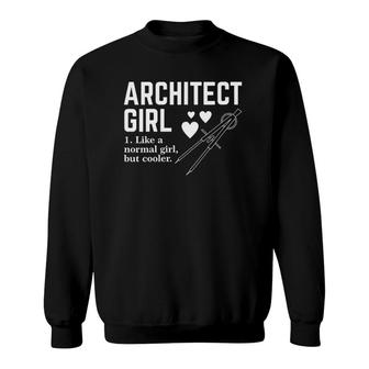 Womens Architect Girl Like A Normal Girl But Cooler V Neck Sweatshirt | Mazezy