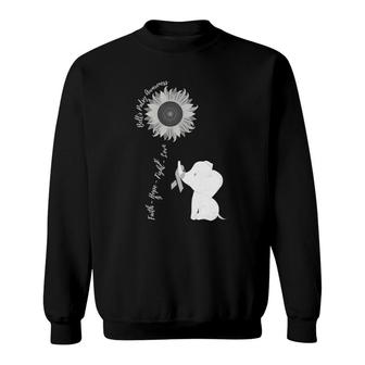 Womens Bell S Palsy Awareness Brain Disease Related Sunflower Ribbo V-Neck Sweatshirt | Mazezy