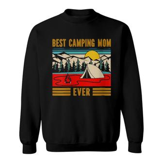 Womens Best Camping Mom Ever Family Tent Retro Vintage Sweatshirt | Mazezy