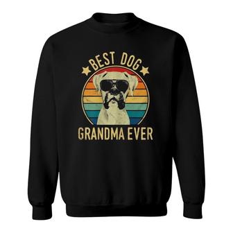Womens Best Dog Grandma Ever Boxer Mother's Day Sweatshirt | Mazezy