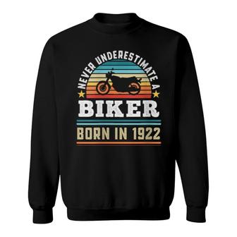 Womens Biker Born 1922 100Th Birthday Motorbike Sweatshirt | Mazezy