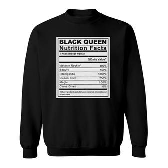 Womens Black Queen Nutrition Facts Melanin Afro Sweatshirt | Mazezy