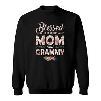Womens Blessed To Be Called Mom And Grammy Funny Mother's Day Sweatshirt | Mazezy