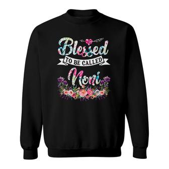 Womens Blessed To Be Called Noni Floral Mother's Day Sweatshirt | Mazezy