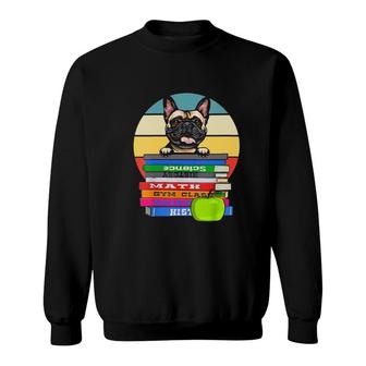 Womens Books Dog Book Lover V Neck Sweatshirt | Mazezy