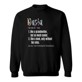 Womens Busia Definition Mother's Day & Birthday Gift Grandmother V-Neck Sweatshirt | Mazezy