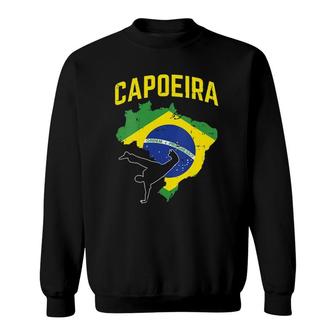 Womens Capoeira Brazil Flag Afro Brazilian Martial Arts Dance Gift V-Neck Sweatshirt | Mazezy