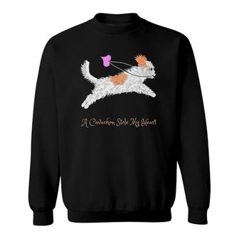 Womens Cavachon Dog Owner Themed Gift Mum Dad Child Gifts V-Neck Sweatshirt | Mazezy