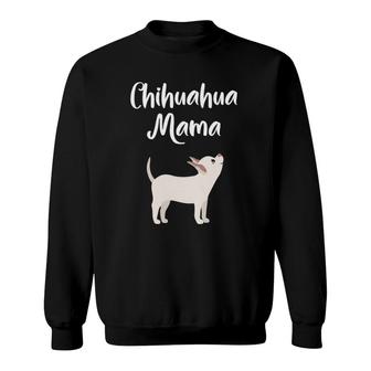 Womens Chihuahua Mama Dog Mom Cute Womens Gift V-Neck Sweatshirt | Mazezy