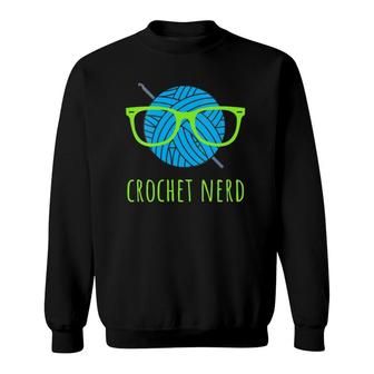 Womens Crochet Nerd Funny Grandma Mom Crocheting Yarn Lover Gift V-Neck Sweatshirt | Mazezy