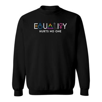 Womens Equality Hurts No One Lgbt Equality Gay Pride Human Rights V-Neck Sweatshirt | Mazezy