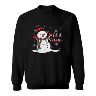 Womens Family Clothing Christmas Snowman Let It Snow Sweatshirt - Thegiftio UK