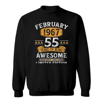 Womens February 1967 55 Year Olds 55Th Birthday Sweatshirt | Mazezy