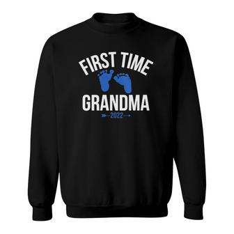 Womens First Time Grandma 2022 For Granny To Be New Grandma V-Neck Sweatshirt | Mazezy