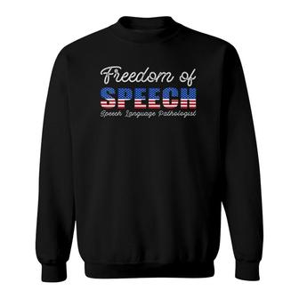 Womens Freedom Of Speech Therapy Pathologist Slp Gift Language Sweatshirt | Mazezy