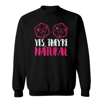 Womens Funny Rpg Nat 20 Yes, They're Natural D20 V-Neck Sweatshirt | Mazezy CA
