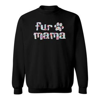 Womens Fur Mama Cute Gift For Cat Lover, Cat V-Neck Sweatshirt | Mazezy