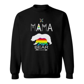 Womens Gay Pride Mama Bear For Moms Of A Gay Child Cool Gift Sweatshirt | Mazezy