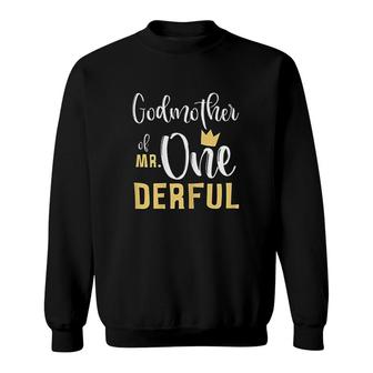 Womens Godmother Of Mr Onederful 1st Birthday First Onederful Sweatshirt | Seseable UK