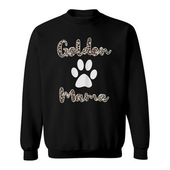 Womens Golden Retriever Mama Leopard Style Golden Mom Sweatshirt | Mazezy