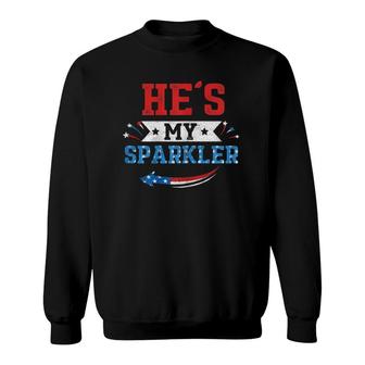 Womens He's My Sparkler Hers And His 4Th Of July Matching Couples Sweatshirt | Mazezy DE