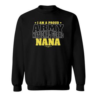 Womens I Am A Proud Army National Guard Nana Military Grandmother V-Neck Sweatshirt | Mazezy