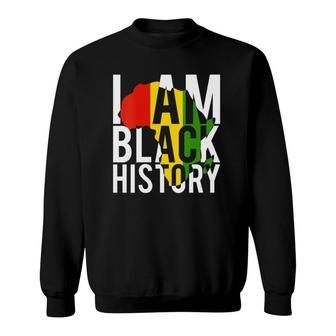 Womens I Am Black History Black History Month & Pride Gift V-Neck Sweatshirt | Mazezy