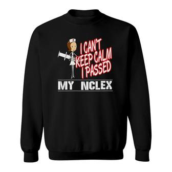 Womens I Can't Keep Calm I Passed My Nclex Nurse V-Neck Sweatshirt | Mazezy