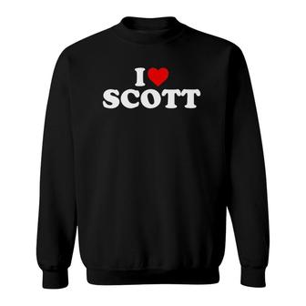 Womens I Love Scott - Heart V-Neck Sweatshirt - Thegiftio UK