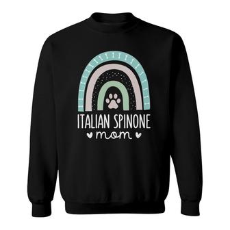 Womens Italian Spinone Mom Rainbow Paw Dog Mom V-Neck Sweatshirt | Mazezy