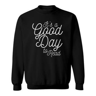 Womens It's A Good Day To Read Reading Themed Matching Icons Slogan V-Neck Sweatshirt | Mazezy
