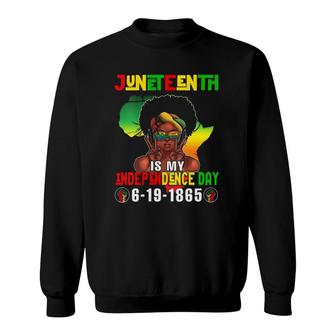 Womens Juneteenth Independence Day Afro Melanin Natural Hair Womens V-Neck Sweatshirt | Mazezy