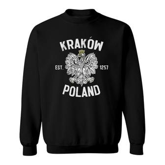 Womens Krakow Poland Polish Eagle Polska Sweatshirt | Mazezy