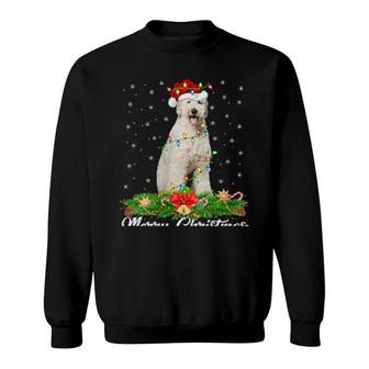 Womens Labradoodle Dog Matching Santa Labradoodle Christmas Sweatshirt | Mazezy