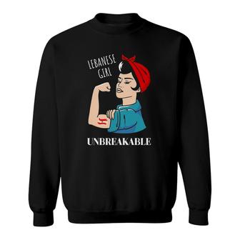 Womens Lebanese Girl Unbreakable Heritage Lebanon Flag Origin Sweatshirt | Mazezy