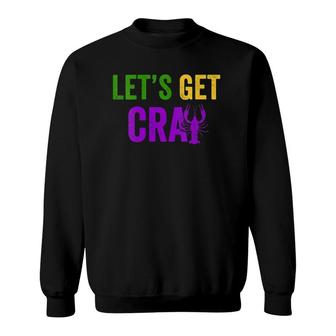 Womens Let's Get Cray Mardi Gras Crawfish Tee Men & Women 2022 Gift V-Neck Sweatshirt | Mazezy